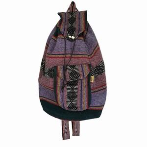 PINZON Textile Backpack Colorful Woven Fabric Hippie Boho Bag Made In Mex